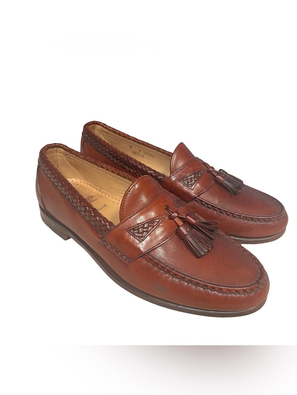 Allen Edmonds Maxfield Shoes Mens Size 9D Brown Leather Tassel Dress Loafers EUC